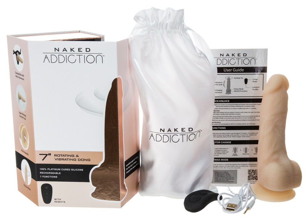 Vibrador Rotativo e Vibratório 7" Recarregável | Naked Addiction